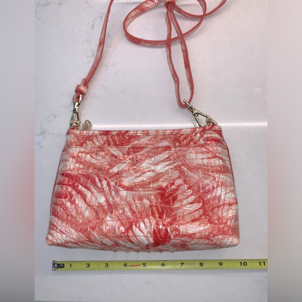 Brahmin Vida Crossbody In Pink Flamingo Mrlbourne With Flamingo Tassel - Picture 11 of 16
